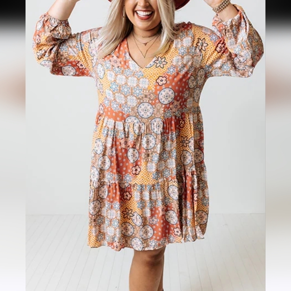 ANDRÉE BY UNIT Bohemian Multicolor Dress Size L
